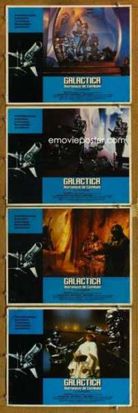 p820 BATTLESTAR GALACTICA 4 Spanish/U.S. movie lobby cards '78 sci-fi!