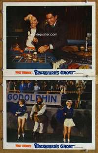 p965 BLACKBEARD'S GHOST 2 movie lobby cards '68 Walt Disney, Ustinov