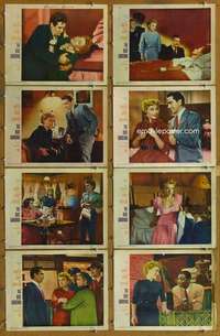 p126 BLUE GARDENIA 8 movie lobby cards '53 Fritz Lang, Anne Baxter