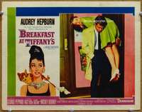 p062 BREAKFAST AT TIFFANY'S movie lobby card #1 '61 Hepburn held!
