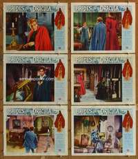 p619 BRIDES OF DRACULA 6 movie lobby cards '60 Hammer, Peter Cushing
