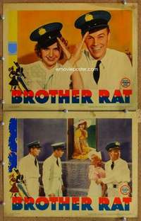 p969 BROTHER RAT 2 movie lobby cards '38 Ronald Reagan, Priscilla Lane
