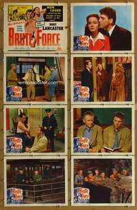 p136 BRUTE FORCE 8 movie lobby cards R56 Burt Lancaster, Dassin