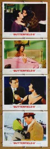 p827 BUTTERFIELD 8 4 movie lobby cards R66 callgirl Elizabeth Taylor!