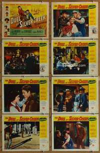 p179 DUEL AT SILVER CREEK 8 movie lobby cards '52 Siegel, Audie Murphy