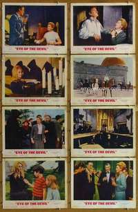 p187 EYE OF THE DEVIL 8 movie lobby cards '67 Sharon Tate, horror!