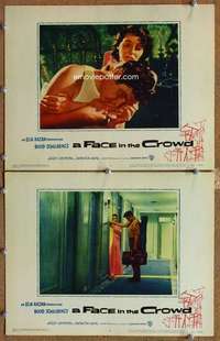p983 FACE IN THE CROWD 2 movie lobby cards '57 Andy Griffith, Neal