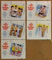 p756 GIRLS OF PLEASURE ISLAND 5 movie lobby cards '53 Leo Genn