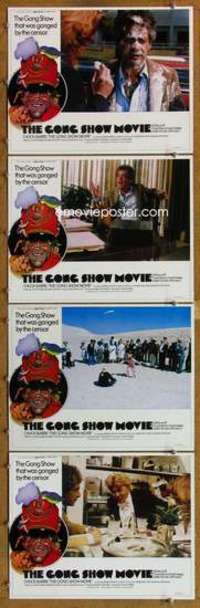 p840 GONG SHOW MOVIE 4 movie lobby cards '80 Chuck Barris, Nelson art!