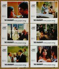 p647 GRADUATE 6 movie lobby cards R72 Dustin Hoffman, Anne Bancroft
