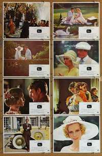 p213 GREAT GATSBY 8 movie lobby cards '74 Robert Redford, Mia Farrow