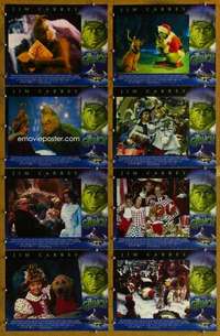 p244 HOW THE GRINCH STOLE CHRISTMAS 8 int'l movie lobby cards '00 Carrey