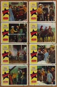 p217 GUNMAN 8 movie lobby cards '52 Whip Wilson, Fuzzy Knight, western