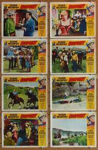 p218 GUNPOINT 8 movie lobby cards '66 Audie Murphy western!