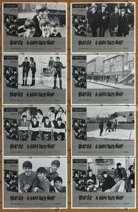 p224 HARD DAY'S NIGHT 8 movie lobby cards R82 The Beatles, rock & roll!