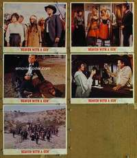 p759 HEAVEN WITH A GUN 5 movie lobby cards '69 Glenn Ford, Carolyn Jones