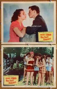 p995 HER FIRST ROMANCE 2 movie lobby cards '51 sweet Margaret O'Brien!