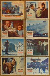 p236 HEROES OF TELEMARK 8 movie lobby cards '66 Kirk Douglas, WWII