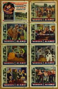 p237 HEROES OF THE ALAMO 8 movie lobby cards '37 Lane Chandler, Texas!