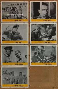 p530 HILL 7 movie lobby cards '65 Sidney Lumet, Sean Connery