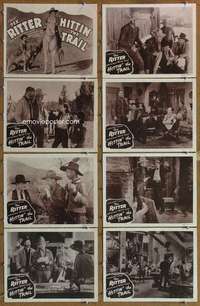 p240 HITTIN' THE TRAIL 8 movie lobby cards R40s Tex Ritter western!
