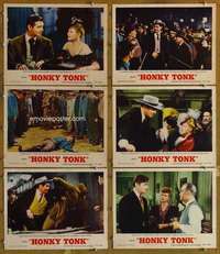 p653 HONKY TONK 6 movie lobby cards R55 Clark Gable, Lana Turner