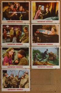 p534 IMITATION GENERAL 7 movie lobby cards '58 Glenn Ford, Red Buttons