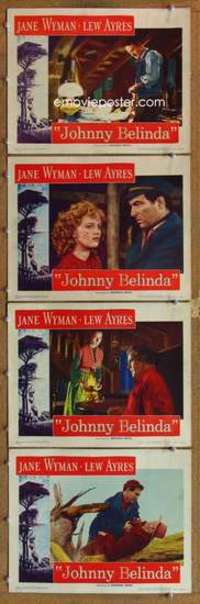 p844 JOHNNY BELINDA 4 movie lobby cards '48 Jane Wyman, Lew Ayres