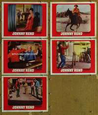 p764 JOHNNY RENO 5 movie lobby cards '66 Dana Andrews, Jane Russell