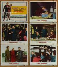 p658 JOURNEY 6 movie lobby cards '58 Yul Brynner, Deborah Kerr