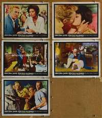 p766 JUDITH 5 movie lobby cards '66 Sophia Loren, Peter Finch, Hawkins
