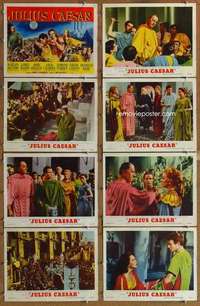 p257 JULIUS CAESAR 8 movie lobby cards '53 Marlon Brando, James Mason