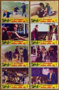 p259 KILL A DRAGON 8 movie lobby cards '67 Jack Palance, kung fu!