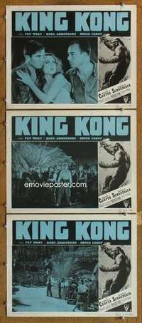 p923 KING KONG 3 movie lobby cards R52 Fay Wray, Robert Armstrong