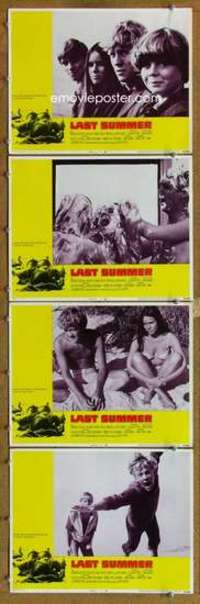 p847 LAST SUMMER 4 movie lobby cards '69 Barbara Hershey, Thomas