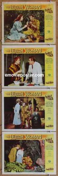 p848 LEECH WOMAN 4 movie lobby cards '60 deadly female vampire!