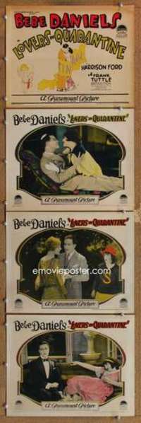 p851 LOVERS IN QUARANTINE 4 movie lobby cards '25 Bebe Daniels, Ford