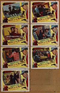 p545 MAN IN THE SADDLE 7 movie lobby cards '51 Randolph Scott