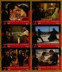 p666 MASK OF ZORRO 6 movie lobby cards '98 Banderas, Zeta-Jones, Hopkins