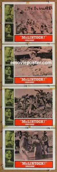 p854 McLINTOCK 4 movie lobby cards '63 John Wayne, Maureen O'Hara