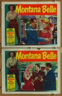 s012 MONTANA BELLE 2 movie lobby cards '52 Jane Russell, George Brent