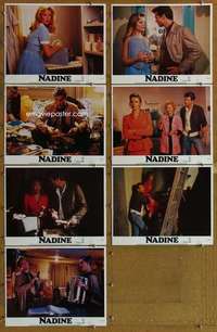 p552 NADINE 7 movie lobby cards '87 Jeff Bridges, Kim Basinger