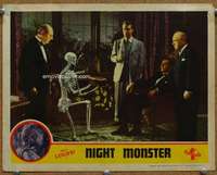 p022 NIGHT MONSTER movie lobby card '42 Universal, skeleton image!