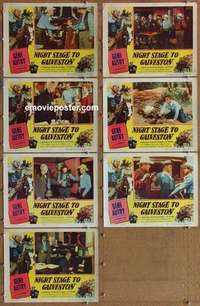 p556 NIGHT STAGE TO GALVESTON 7 movie lobby cards '52 Gene Autry