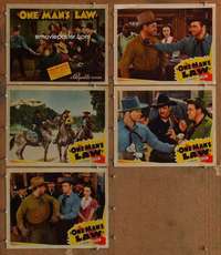 p778 ONE MAN'S LAW 5 movie lobby cards '40 Don Red Barry,western!