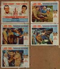 p780 OPERATION PETTICOAT 5 movie lobby cards '59 Cary Grant, Curtis