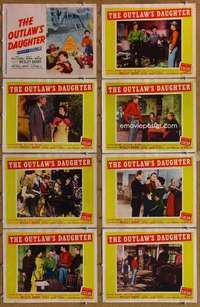 p326 OUTLAW'S DAUGHTER 8 movie lobby cards '54 Bill Williams, Kelly Ryan