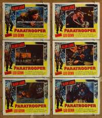 p677 PARATROOPER 6 movie lobby cards '53 Alan Ladd, Leo Genn
