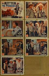 p560 PIONEERS 7 movie lobby cards '41 Tex Ritter & White Flash!