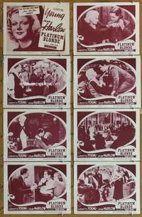 p339 PLATINUM BLONDE 8 movie lobby cards R50 Jean Harlow, Frank Capra